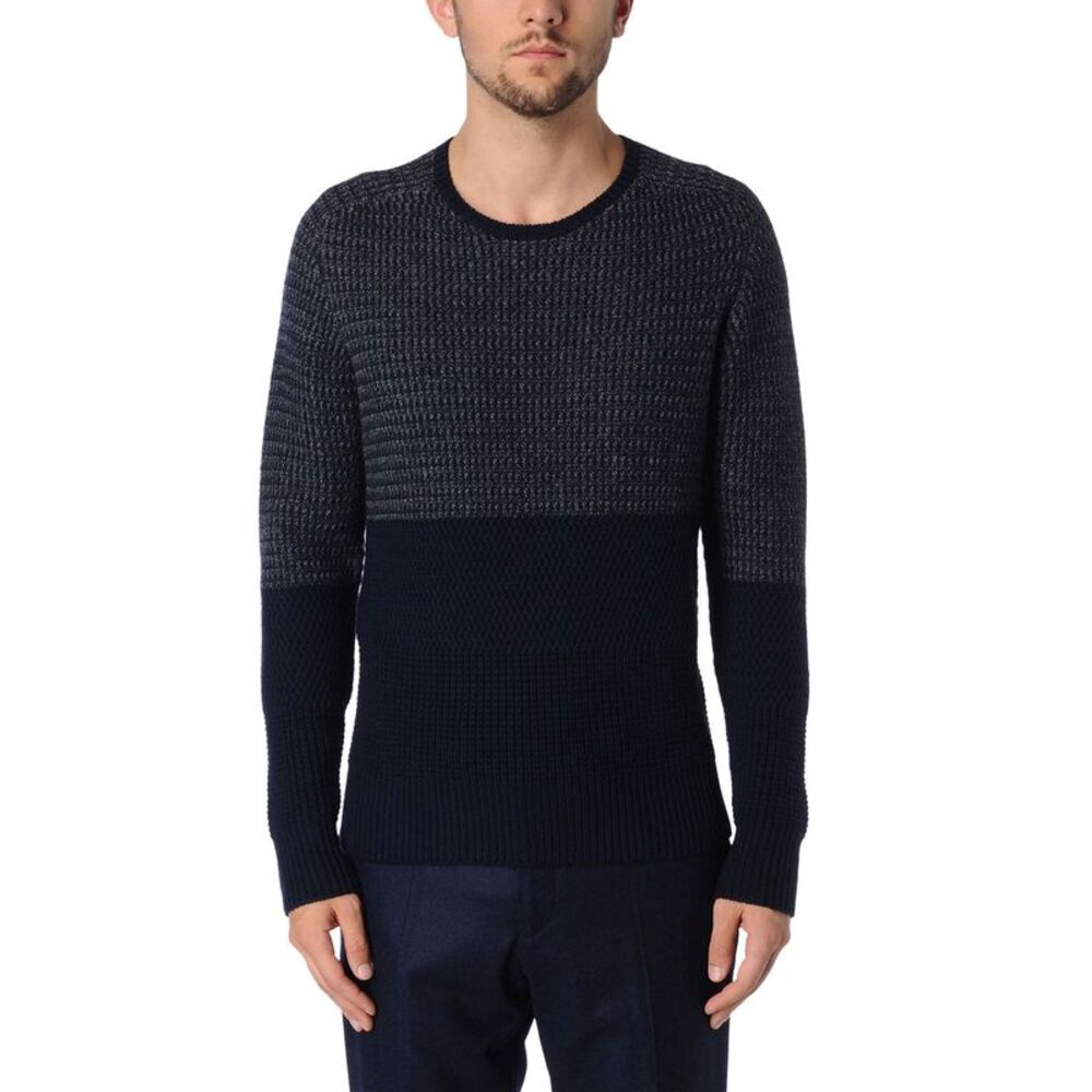 Hardy Amies Mens Wool Crewneck Knit Sweater X-Large XL Navy Jumper
